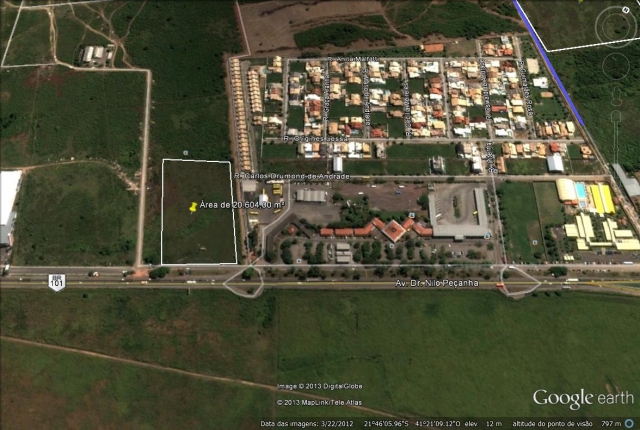 ÁREA DE 20.604,00 M² NA BR 101 LOCALIZADA ENTRE O SHOPPING ESTRADA E O MAKRO