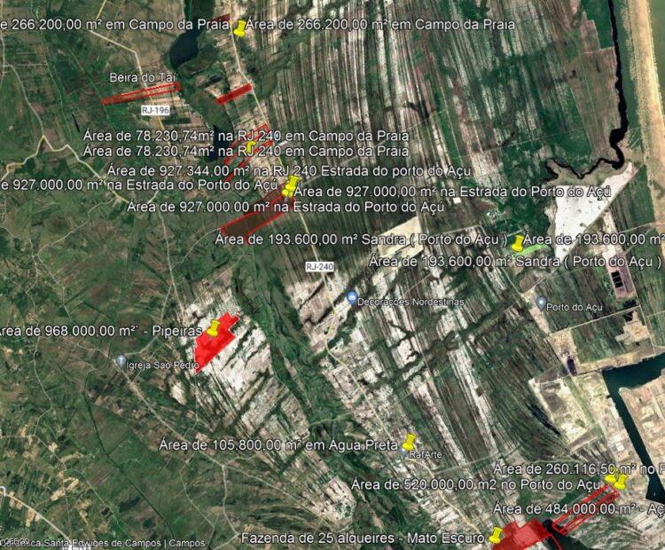 ÁREAS NA REGIÃO DO PORTO DO AÇU EM SÃO JOÃO DA BARRA